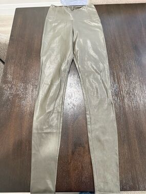 Wilfred Free Shiny Olive Faux Leather Leggings